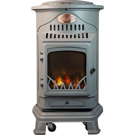 Universal – Poêle à gaz fonte véritable 3.4kW – Chauffage d'appoint mobile – Allumage piézo électrique – Pour espaces jusqu'à 80m² (1/5)