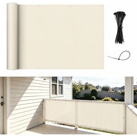 Brise Vue Balcon 1x3m Imperméable Coupe-Vent, Protection UV (1/5)