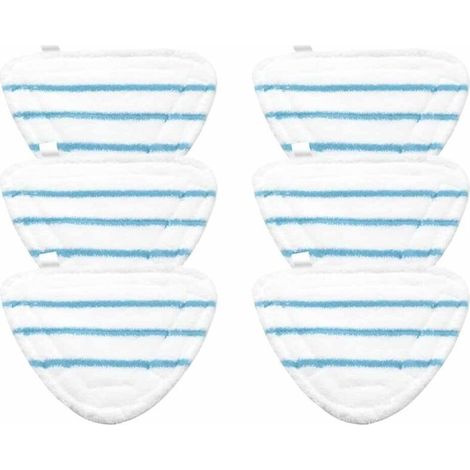 Housses en Microfibre Balai Vapeur Steam Accessoire Chiffons universel Triangle lavable pour Nettoyeur Vapeur Hot Spray, Blanc Microfibre Steam Mop Pads Lavables En Machine(lot de 6) (1/5)