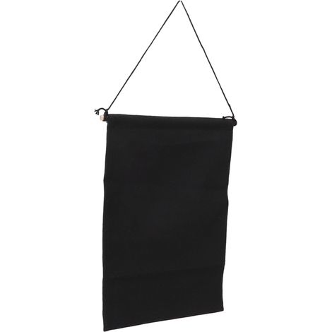 Porte-brochures suspendu, style classique et polyvalent, idéal pour ranger broches, décorer la maison, le bureau ou la chambre d'étudiant. Noir, taille M, 45,5 x 27,3 cm, tige en bois de 30 cm. (1/5)