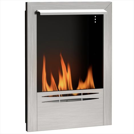 Cheminée électrique Foyer bioéthanol en inox brûleur 0,9 L 59 cm (1/5)