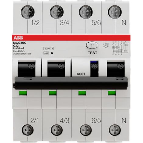 ABB 2CSR256140R1324 FI-Schutzschalter/Leitungsschutzschalter 4polig