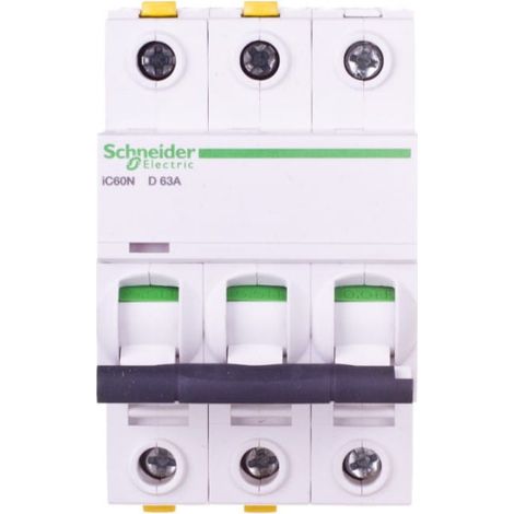 Interruttore automatico 3P D 63A 6kA AC iC60N-D63-3 A9F05363