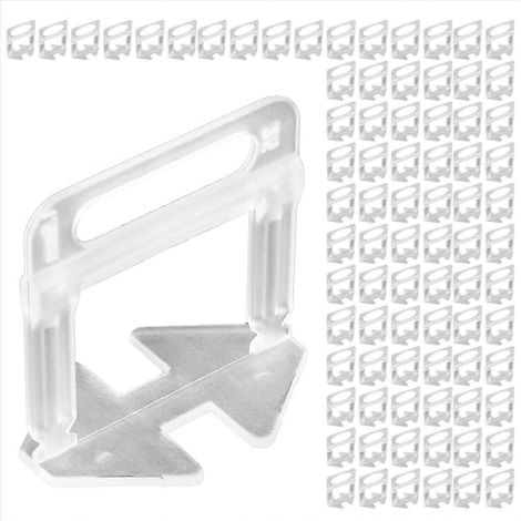Kit de 900 clips et entretoises en céramique de 1,5 mm pour la pose de carrelage mural et de sol. Outils de construction. (1/5)