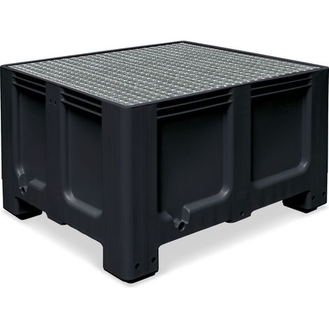 BRB Abtropfbecken mit Gitterrost, Volumen 610 Liter, LxBxH 1200x1x760 mm, anthrazit