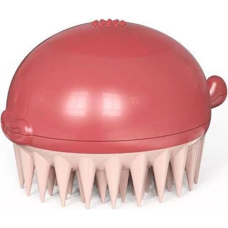 Brosse de bain pour poissons-globes pour animaux de compagnie, peigne de massage, produits de nettoyage pour chats et chiens,rouge (1/4)
