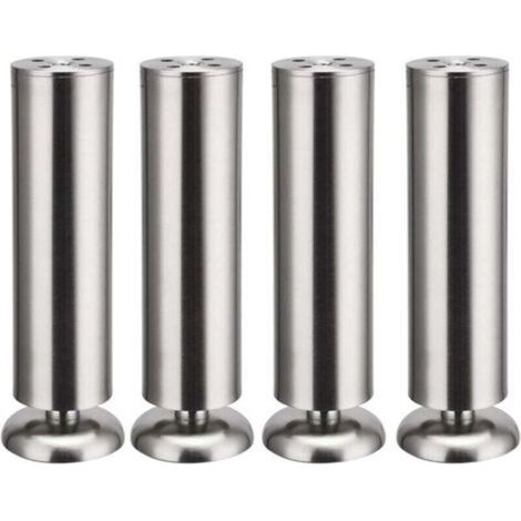 200 mm Edelstahl-Möbelfüße für Küchenschränke, runde Füße, Gummimatte, sicher und leise.