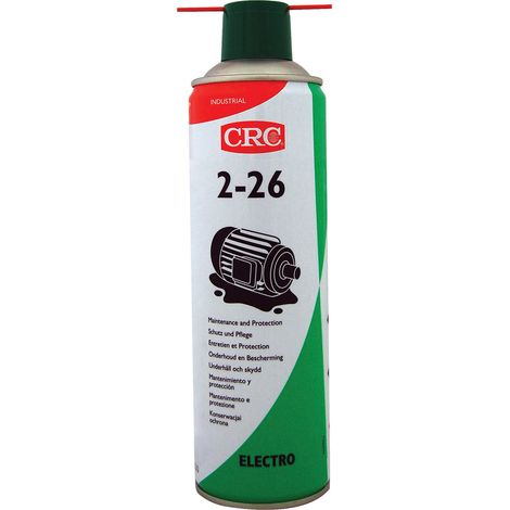 Lubrifiant CRC 2-26, Aérosol 335 ml / 250 ml ( Prix pour 1 ) Repousse l’humidité laissée après les entrées d’eaux, protège contre la friction et la corrosion.