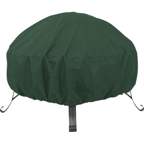 Housse de brasero d'extérieur pour brûleur rond, polyester Oxford 210D très résistant avec revêtement en PVC, coupe-vent et ventilé, 85 x 40 cm/122 x 45 cm (vert, 122 x 46 cm) (1/5)