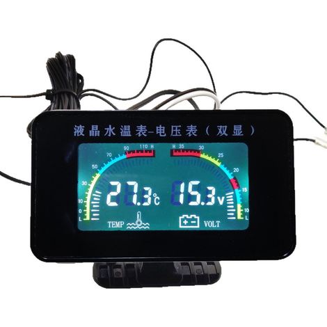 2-in-1 LCD-Instrument 12V/24V – Wassertemperatur/Spannung für Lkw (1/3)