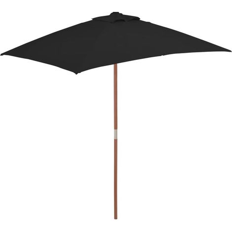 Parasol - 150x200 cm - Mât En Bois - Pour Jardin Extérieur - 1 Pièce (1/5)