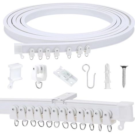Flexible Curved Curtain Track 3 m – PVC – For Bedroom, Balcony, Bathroom, Room Dividers and Ceiling (1/5)