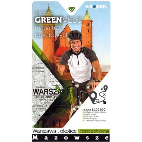 Warschau und Umgebung, nördlicher Teil. Masowien. Touristische Karte der Radwege. Nicht nur Green Velo. Euro Pilot. (1/5)