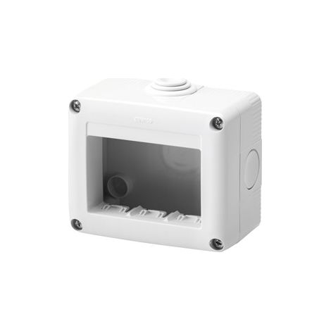 Contenitore orizzontale 3 posti per serie Gewiss System White IP40 Grigio Ral7035 - GW27003