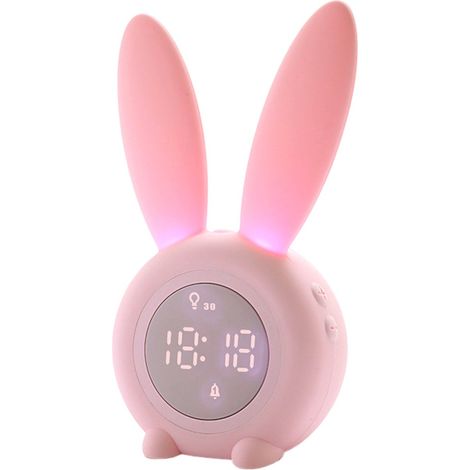 Schlaftrainer für Kinder – Kinderwecker – Nachtlicht für Kinder – Rosa Hase (1/5)