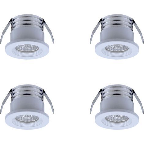 Juego de 4 mini focos LED empotrables, 3W, luz blanca neutra. (1/3)