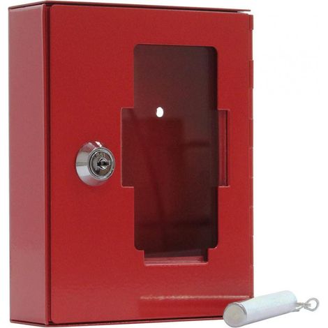 Caja De Llave De Emergencia Rojo 153X153X40 Mm, Con Golpes