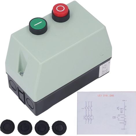 Zoternen – Démarreur de moteur électrique magnétique étanche IP55 – Monophasé 220-230V – Protection contre surcharges – Matériau ABS robuste