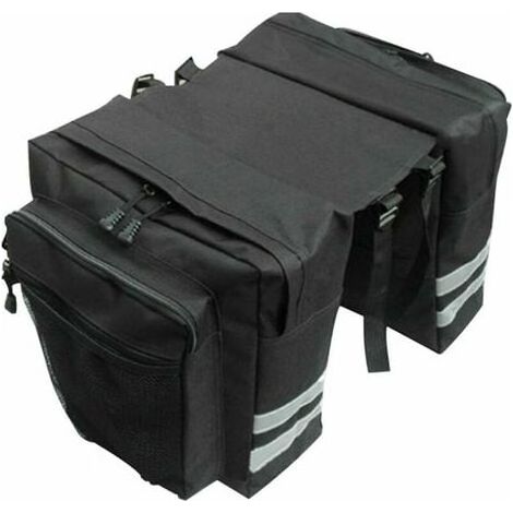 Sacoche Sacoche Vélo, Sac Etanche Arrière Tronc, Double Sacoche Vélo Porte-bagage, Sac Pliable Rangement pour Déplacements, Voyages, Pique-niques, Cyclisme, Outdoor Sport(Noir) (1/5)