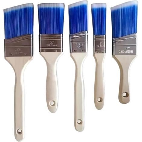 Set de 5 pinceaux Professionnels en Bois, pour Murs/clôtures/décorations (1/4)