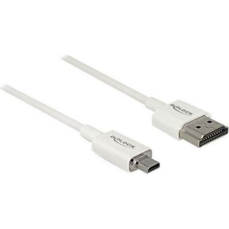 Câble HDMI avec Ethernet DeLOCK - 50 cm - Triple blindage - Blanc - Support 4K