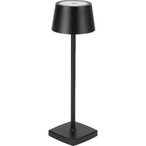 Lampe de bureau LED rechargeable USB, lampe de table idéale pour un bar, un salon ou une salle de lecture, lumière blanc chaud, noir (1/5)