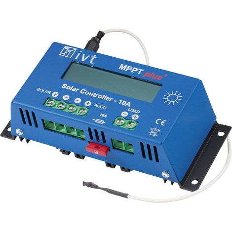 Régulateur de charge solaire IVT MPPTplus 10A 12 V, 24 V 10 A A687311 (1/2)