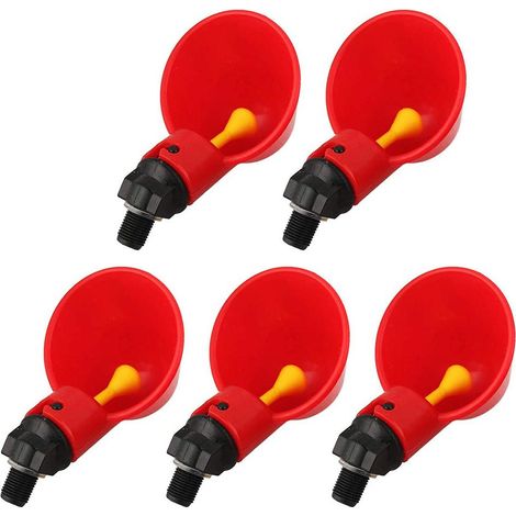5 Pièces Abreuvoir Automatique pour Volailles, Bol à Eau en Plastique pour Poules, Poussins et Oiseaux de Basse-cour (1/5)