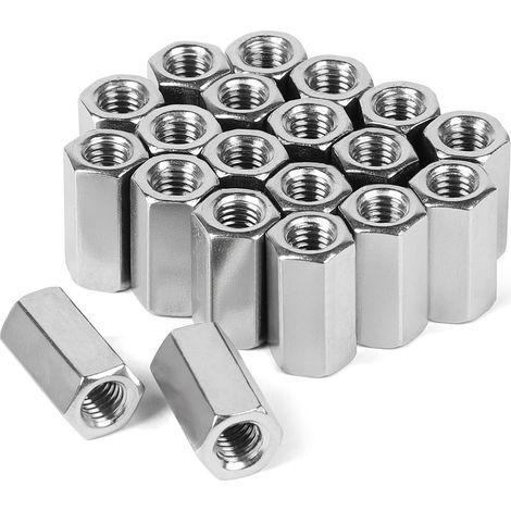 20 pièces M8 x 24mm Long Écrou Hexagonal en Acier Inoxydable VA V2A A2, Écrou de Couplage Version Hexagonale, Boulon d'Écrou Transversal Manchons Filetés Manchons de Distance (1/5)