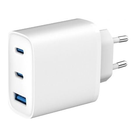 Cargador de Pared SPC Ultra Fast Charger 4342B/ 2xUSB Tipo-C/ 1xUSB/ 65W/ Blanco