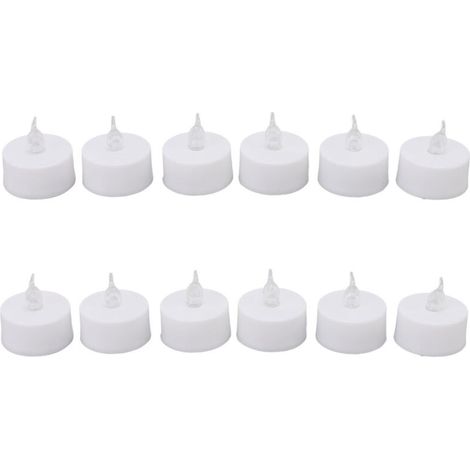 Jeffergarden 12 pièces sans flamme LED bougies chauffe-plat bougies avec couleur mèche transparente Halloween vacances salle de fête Ambinece accessoires (1/5)