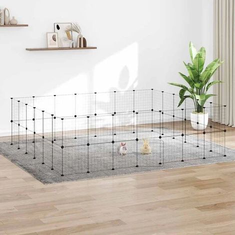 Cage pour animaux de compagnie 52 pièces avec porte, noire, 35 x 35 cm