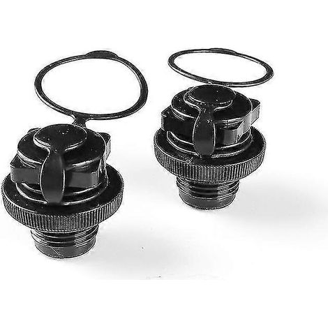 Lot de 2 valves à vis pour bouchon d'air Lay-Z-Spa, compatibles avec les modèles Bestway Vegas Premium et Miami noirs. (1/4)