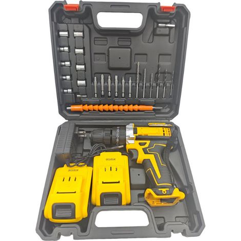Perceuse Visseuse Sans Fil 21V, 3 Fonctions avec 2 Batteries Lithium et Chargeur, Tournevis Électrique Multifonction pour Bricolage