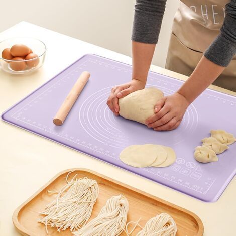 Silicone Baking Mat, Non-Stick Dough Mat, Durable Multifunctional Mat, 15.74 19.68 Inch, Suitable for Making Cookies, Fondant, Gnocchi, Bread (Purple). (1/5)