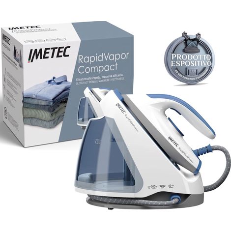 Imetec Rapidvapor Compact Ferro Stiro Caldaia 2200W Serbatoio 1.2L Bianco Blu