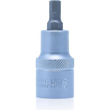 1 Douille Hexagonale 1/2", 6 mm, Acier CR-V S2, 55 mm, Pour Clé à Chocs, Bricolage (1/5)