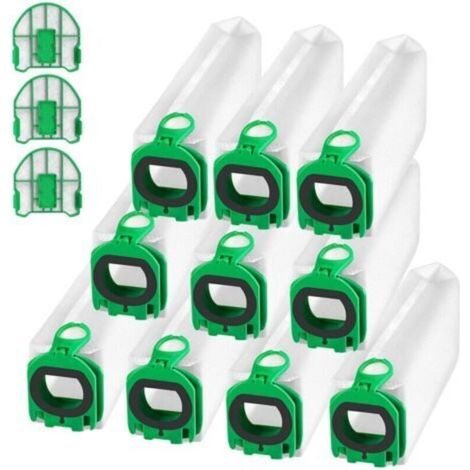 Accessoires pour aspirateurs Vorwerk séries VB100/FP100 : sacs à poussière non tissés (10 sacs + 3 filtres)