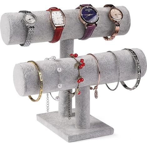 Support double en velours pour bracelets Présentoir pour montres et bijoux (1/4)
