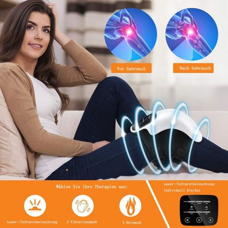 Dispositivo natural para aliviar el dolor de rodilla, masajeador de rodilla con terapia de calor y luz roja, pantalla LED de compresión vibratoria para el dolor de rodilla. (1/3)