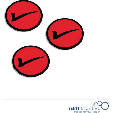 Magnetisch Symbool Vinkje 3x3 cm rood