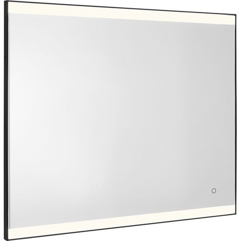 GEDY Jeff specchio 80X60 cm con luci a led, bordo sabbiato e cornice in pvc nero matt codice prod: 000033021400000 (1/3)