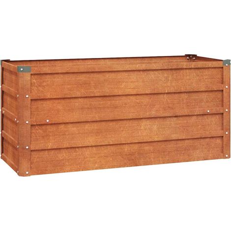 Maison Exclusive - Letto Rialzato da Giardino Ruggine 100x40x45 cm Acciaio Corten