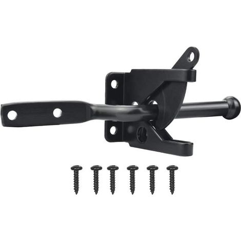 Pestillo de puerta automático, acero inoxidable, color negro (1/5)