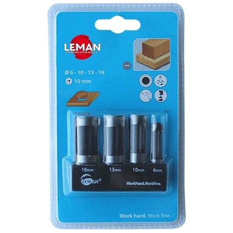 Juego de 4 puntas de enchufe LEMAN WS D. 6,10,13,16 mm Q. 10 mm - 200.500.04 (1/5)