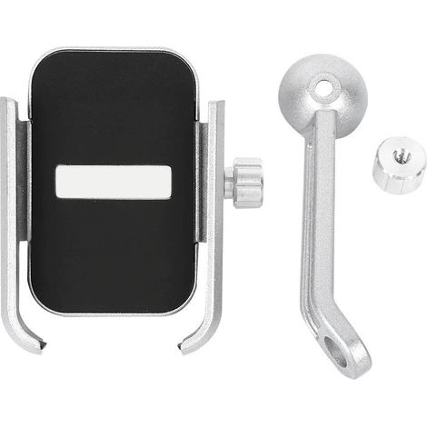 Support Téléphone Vélo Électrique - Rotation 360 Degrés - Pour Guidon Scooter Et Vtt - Accessoire Argent (1/5)