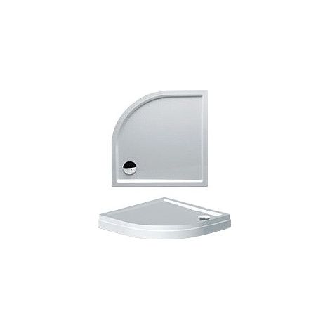 Receveur de douche acrylique quadrant RIHO DAVOS 279 80x80x4,5 cm avec pieds et tablier-Blanc-Blanc-80.00 -- (1/5)