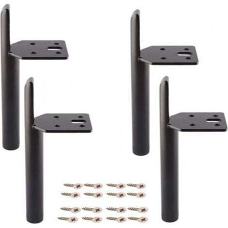 4 Pcs Noir - 15cm Pieds de Meuble Moderne Pieds de Armoire de Rechange Pieds pour Table Lit avec Vis (1/4)