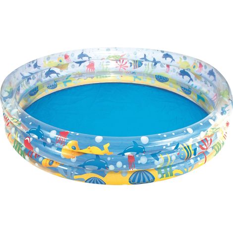 Piscine gonflable pour enfants / pataugeoire ronde avec 3 bouées, diamètre 152 cm, hauteur 30 cm (1/5)