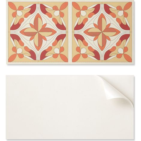 Panel de pared de vinilo estampado para comedor, 120x60 cm, con estampado floral abstracto.